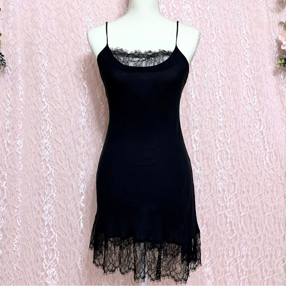 Victoria’s Secret Gold Label 100% Silk Vintage Slip Dress – Size Small, Black